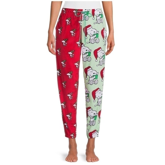 Peanuts Christmas Sleep Joggers Pants NEW 3X Snoopy Charlie Brown Pockets - Picture 1 of 6